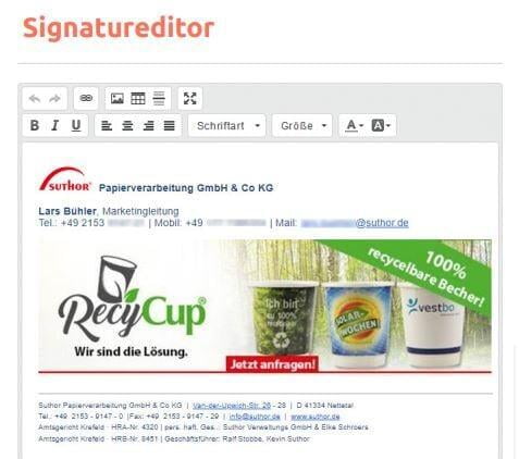 Screenshot Signatureditor Mailtastic