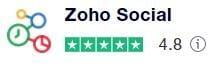 ZOHO Social Trustpilot rating