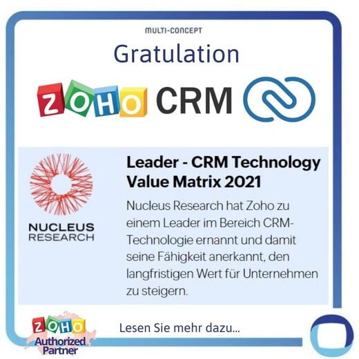 Zoho CRM - Nucleus Research - Leader CRM Technology